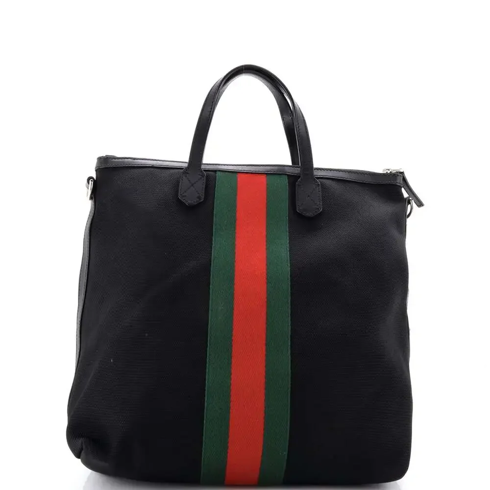 Gucci Web Zip Tote Techno Canvas Medium #226317G12B - Picture 3 of 7